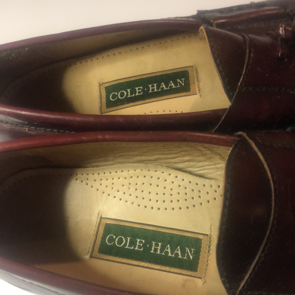 Men’s tassel wing tip fall Memory Mahogany Cole Haan flex comfort oxfords shoes - Picture 4 of 11